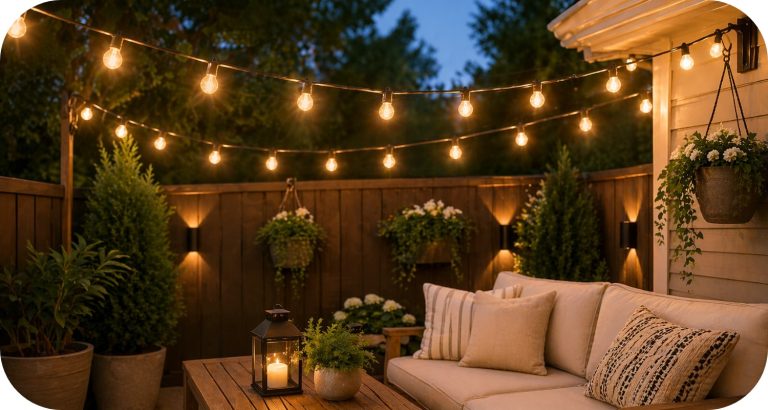 the easy ways to hang string lights